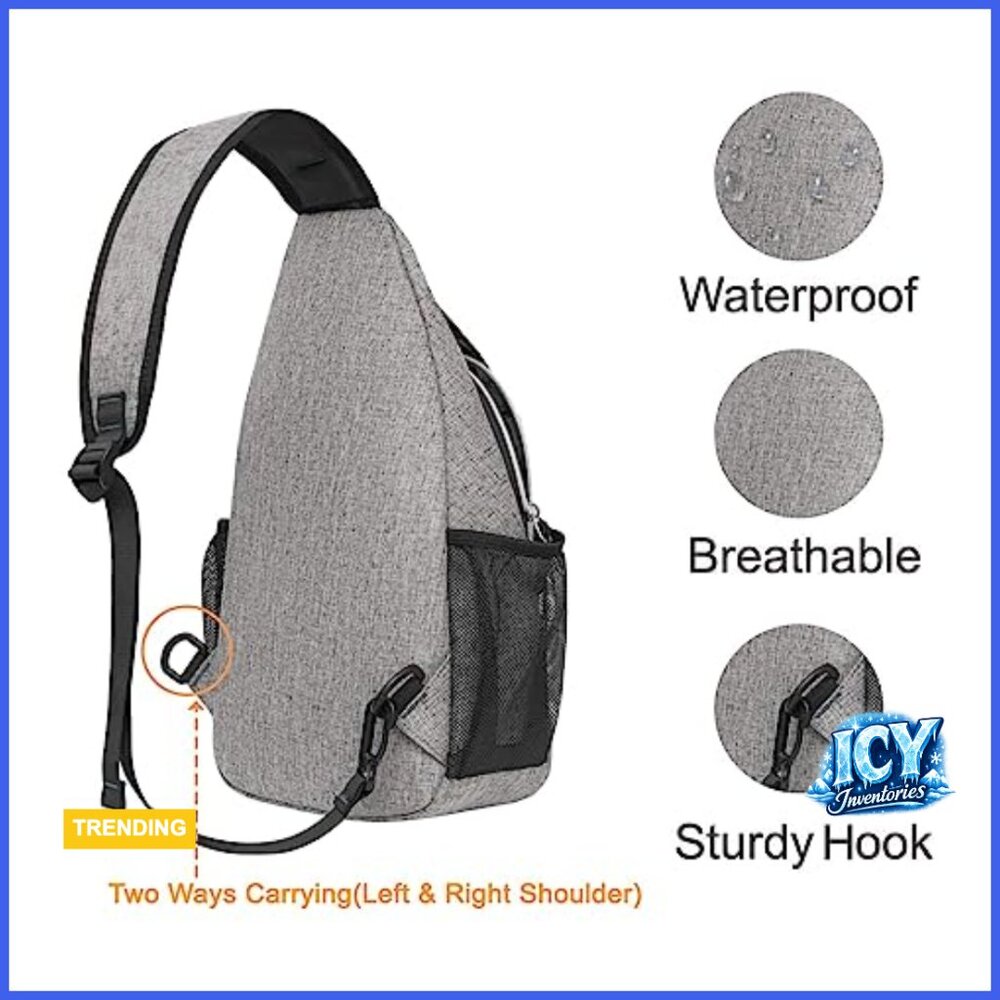 Polyester Sling Backpack, Multipurpose Crossbody … - image 5